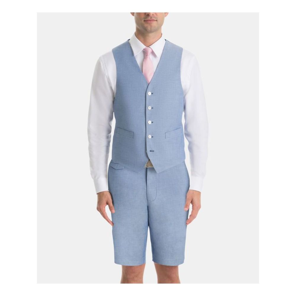 RALPH LAUREN Mens Light Blue Heather Vest Waistcoat Gilet Medium NEW!